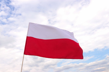 flag of Poland fluttering in the wind