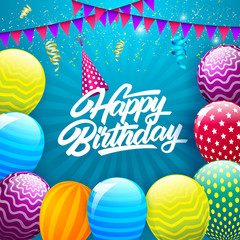 Happy Birthday Background With Balloon and more