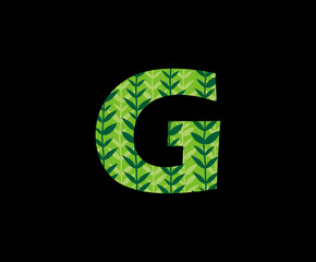 Green Nature G Letter Logo Icon, Green Grass Letter G Icon.