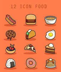 food icon with flat design concept
