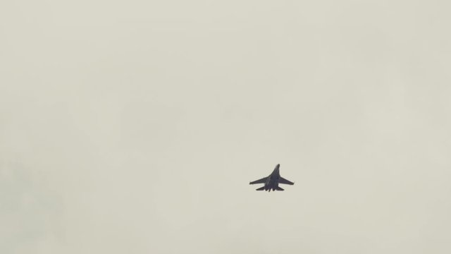 Flanker Fighter Flying Overhead