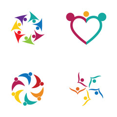 Fototapeta premium Adoption and community care Logo template vector