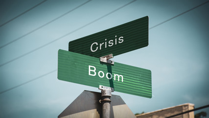 Street Sign Boom versus Crisis