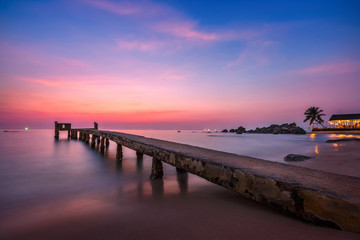 Naklejka na ściany i meble Sunset in Phu Quoc beach, Viet Nam