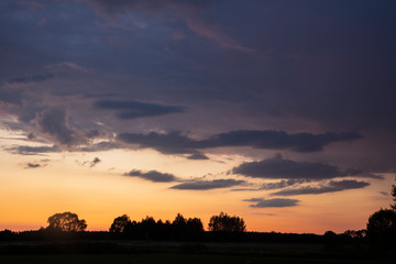 Obraz premium beautiful sunset, colorful sky and beautiful clouds