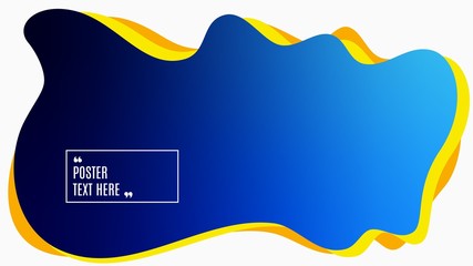 Blurred background. Geometric liquid shape. Abstract blue gradient design. Dynamic shape background. Landing page blurred cover. Composition template banner. Vector