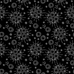 Vector night sky background stars. Seamless pattern. hand drawn illustration