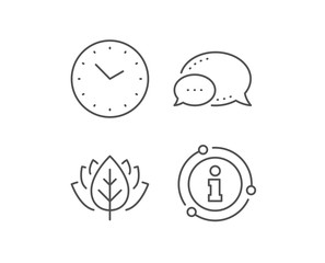 Time management line icon. Chat bubble, info sign elements. Clock sign. Watch symbol. Linear time outline icon. Information bubble. Vector