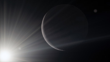 Obraz premium 3d render, Moon high resolution image, 4k in outer space, Surface. High quality.