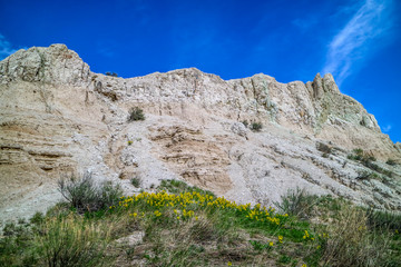 Fototapeta premium Rocky landscape of the beautiful Badlands National Park, South Dakota