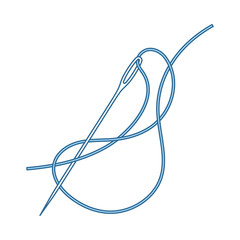 Obraz na płótnie Canvas Sewing Needle With Thread Icon