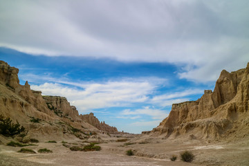 Fototapeta premium Rocky landscape of the beautiful Badlands National Park, South Dakota
