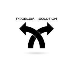 Arrow for direction towards problem or solution icon