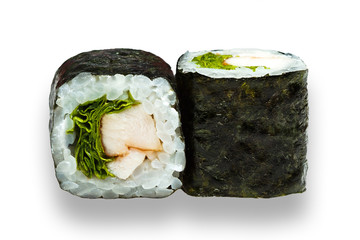 roll with a bacon and a salad