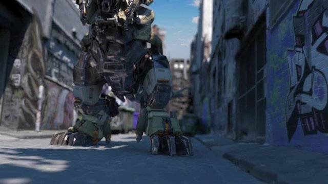 MechREX Robot Walks 3D Rendering Animation