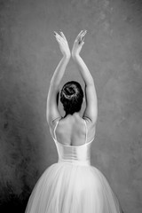 Fototapeta premium Back view grayscale ballerina