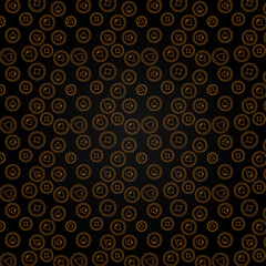 Fototapeta na wymiar Poker card suits stamp golden background pattern