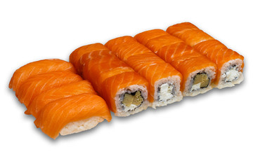 sushi set isolated on white background