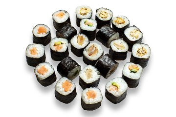 sushi set isolated on white background