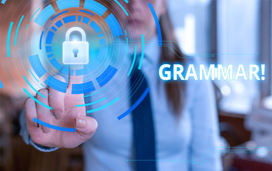 Word writing text Grammar. Business photo showcasing whole system structure language syntax and...