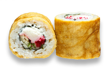 Caviar Roll isolated on white background