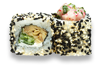 Crab meat Roll isolated on white background