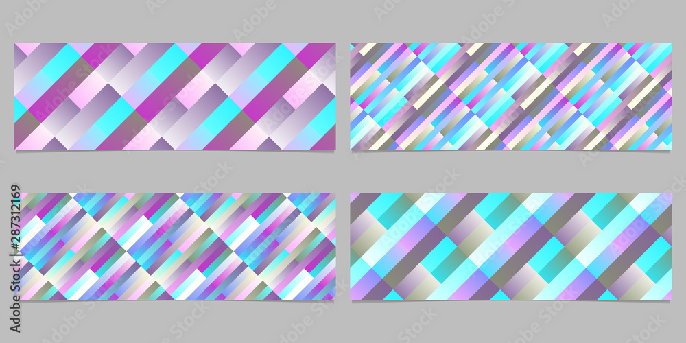 Aufkleber gradient geometrical diagonal stripe pattern banner background collection - abstract vector graphic 