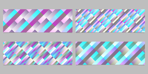 Gradient geometrical diagonal stripe pattern banner background collection - abstract vector graphic designs