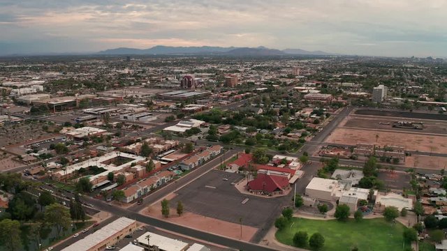 Aerial View Over Mesa Arizona st Sunset