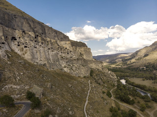 city in stone in country Georgia. monastery in rock. queen Tamara