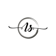 LS initial handwriting logo template. round logo in watercolor color with handwritten letters in the middle. Handwritten logos are used for, weddings, fashion, jewelry, boutiques and business