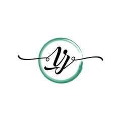 LZ initial handwriting logo template. round logo in watercolor color with handwritten letters in the middle. Handwritten logos are used for, weddings, fashion, jewelry, boutiques and business