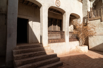 Ancient fortress tower in Tangier town, Morocco