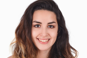 Portrait of young latin woman in a studio.