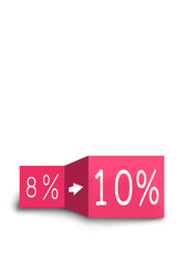 Illustration of rising consumption tax in Japan.  日本の消費税アップのイラスト