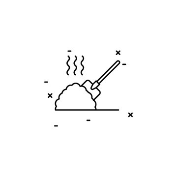 recommend clip art: shovel, manure icon. Simple thin line, outline vector of Agriculture icons for UI and UX, website or mobile application