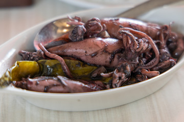 Traditional Philippines food-Adobong Pusit