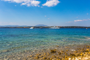summer sunnyday seascape on Spetses island, Greece
