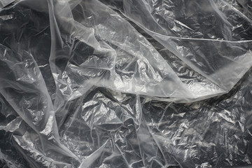 Plastic garbage bag texture background. Waste recycle concept. Reuse. 