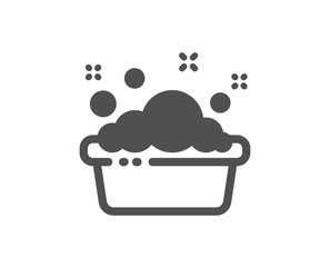 Laundry service sign. Hand washing icon. Clothing cleaner symbol. Classic flat style. Simple hand washing icon. Vector