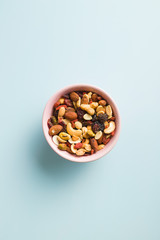 Mix of various nuts and raisins