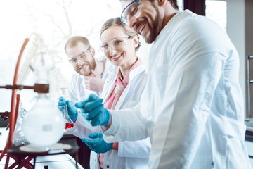 Scientists working as a team in the laboratory