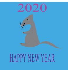 happy new year card with a rat