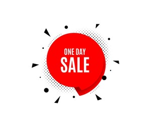 One day Sale. Banner badge, offer sticker. Special offer price sign. Advertising Discounts symbol. One day banner. Sticker badge. Vector