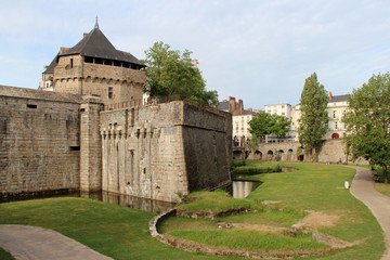 Fototapeta na wymiar medieval and renaissance castle in nantes (brittany - france) 
