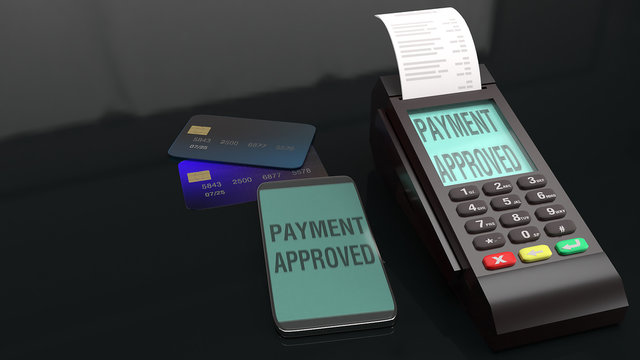 Credit Card Terminals 3d rendering image.