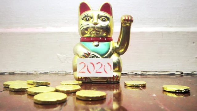Happy new year 2020 lucky cat 