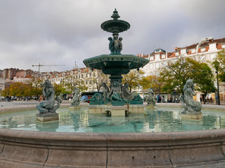Fototapeta na wymiar Rossio Square, Lisbon, Portugal