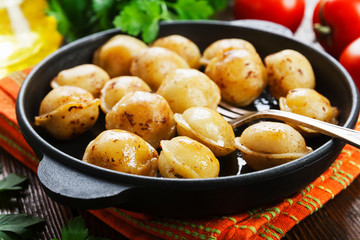Dumplings in the frying pan