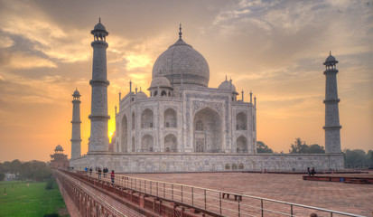 Views of the Taj Mahal at Sunrise and Mornings, Agra, India